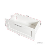 Mueble de TV minimalista moderno blanco y negro – 3 cajones y espacio de almacenamiento abierto, compatible con televisores de hasta 80", requiere montaje por una persona