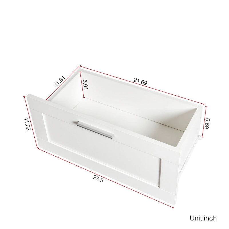 Mueble de TV minimalista moderno blanco y negro – 3 cajones y espacio de almacenamiento abierto, compatible con televisores de hasta 80", requiere montaje por una persona