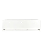 Mueble de TV minimalista moderno blanco y negro – 3 cajones y espacio de almacenamiento abierto, compatible con televisores de hasta 80", requiere montaje por una persona
