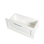 Mueble de TV minimalista moderno blanco y negro – 3 cajones y espacio de almacenamiento abierto, compatible con televisores de hasta 80", requiere montaje por una persona
