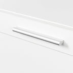 Mueble de TV minimalista moderno blanco y negro – 3 cajones y espacio de almacenamiento abierto, compatible con televisores de hasta 80", requiere montaje por una persona