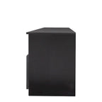 Mueble de TV minimalista moderno blanco y negro – 3 cajones y espacio de almacenamiento abierto, compatible con televisores de hasta 80", requiere montaje por una persona