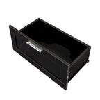 Mueble de TV minimalista moderno blanco y negro – 3 cajones y espacio de almacenamiento abierto, compatible con televisores de hasta 80", requiere montaje por una persona