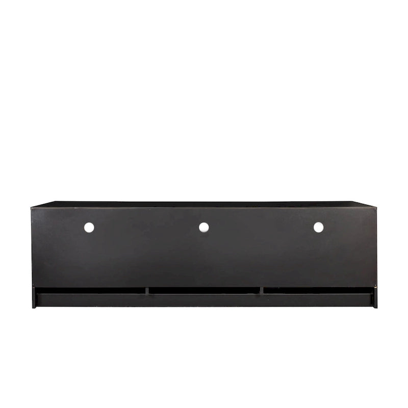Mueble de TV minimalista moderno blanco y negro – 3 cajones y espacio de almacenamiento abierto, compatible con televisores de hasta 80", requiere montaje por una persona