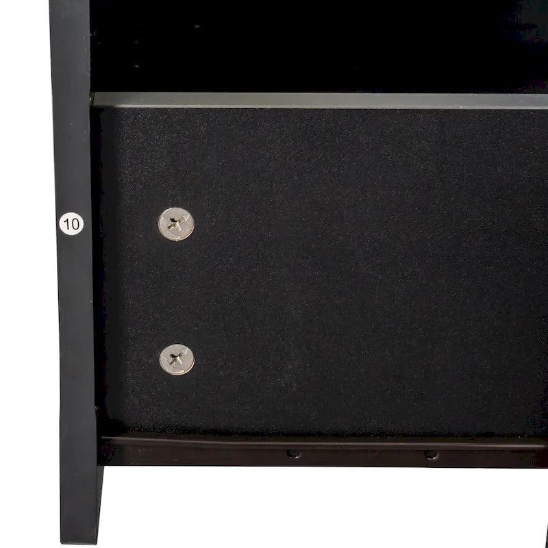 Mueble de TV minimalista moderno blanco y negro – 3 cajones y espacio de almacenamiento abierto, compatible con televisores de hasta 80", requiere montaje por una persona
