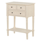 Mesa consola estrecha de 3 cajones — Negro / Azul retro / Gris / Azul claro / Marfil / Azul marino / Espresso / Beige, Mesa de sofá para entrada para 1–2 usuarios