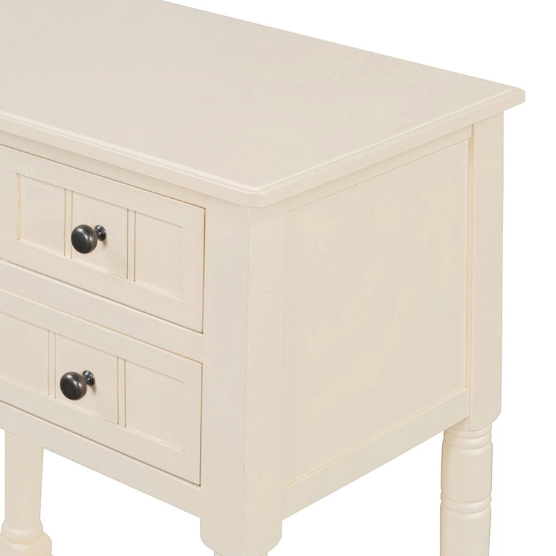 Mesa consola estrecha de 3 cajones — Negro / Azul retro / Gris / Azul claro / Marfil / Azul marino / Espresso / Beige, Mesa de sofá para entrada para 1–2 usuarios