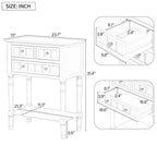 Mesa consola estrecha de 3 cajones — Negro / Azul retro / Gris / Azul claro / Marfil / Azul marino / Espresso / Beige, Mesa de sofá para entrada para 1–2 usuarios