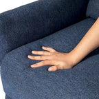Sillón reclinable gris de tela con empuje, moderno de mediados de siglo, juego de 2