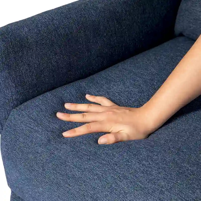 Sillón reclinable gris de tela con empuje, moderno de mediados de siglo, juego de 2