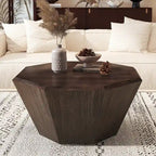 Mesa de centro octogonal de madera de nogal, 80 cm — 1 persona
