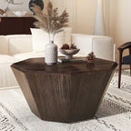 Mesa de centro octogonal de madera de nogal, 80 cm — 1 persona
