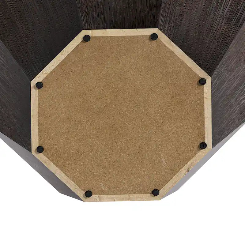 Mesa de centro octogonal de madera de nogal, 80 cm — 1 persona