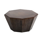 Mesa de centro octogonal de madera de nogal, 80 cm — 1 persona