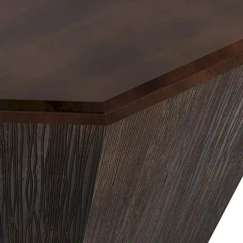 Mesa de centro octogonal de madera de nogal, 80 cm — 1 persona