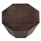 Mesa de centro octogonal de madera de nogal, 80 cm — 1 persona