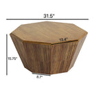 Mesa de centro octogonal de madera de nogal, 80 cm — 1 persona