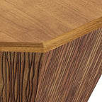 Mesa de centro octogonal de madera de nogal, 80 cm — 1 persona