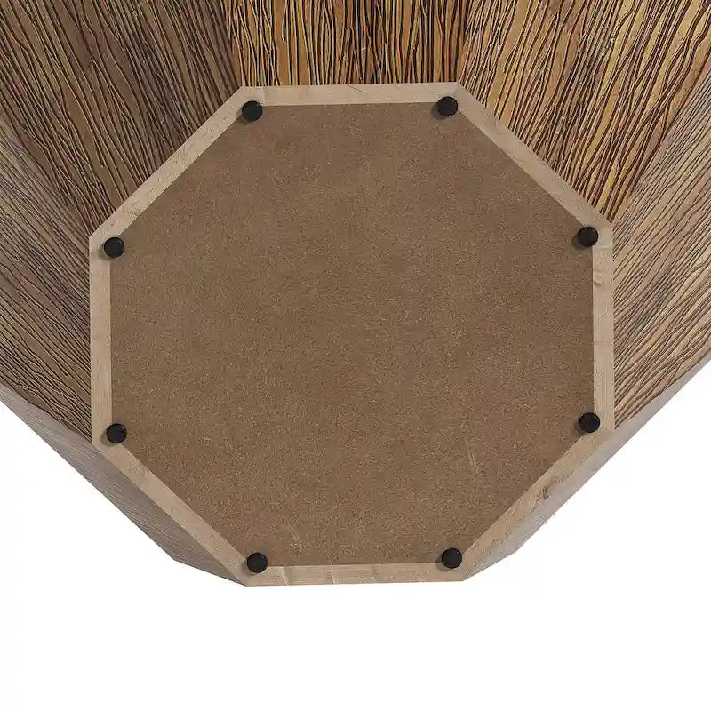 Mesa de centro octogonal de madera de nogal, 80 cm — 1 persona