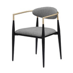 Sillón de comedor gris, negro y dorado, juego de 2