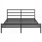 Estructura de cama plataforma de metal negro con cabecero - King, 1 persona