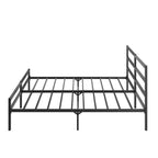 Estructura de cama plataforma de metal negro con cabecero - King, 1 persona