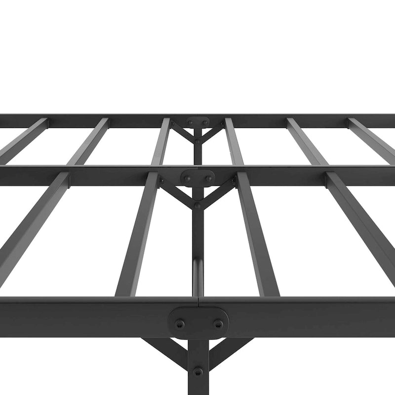 Estructura de cama plataforma de metal negro con cabecero - King, 1 persona