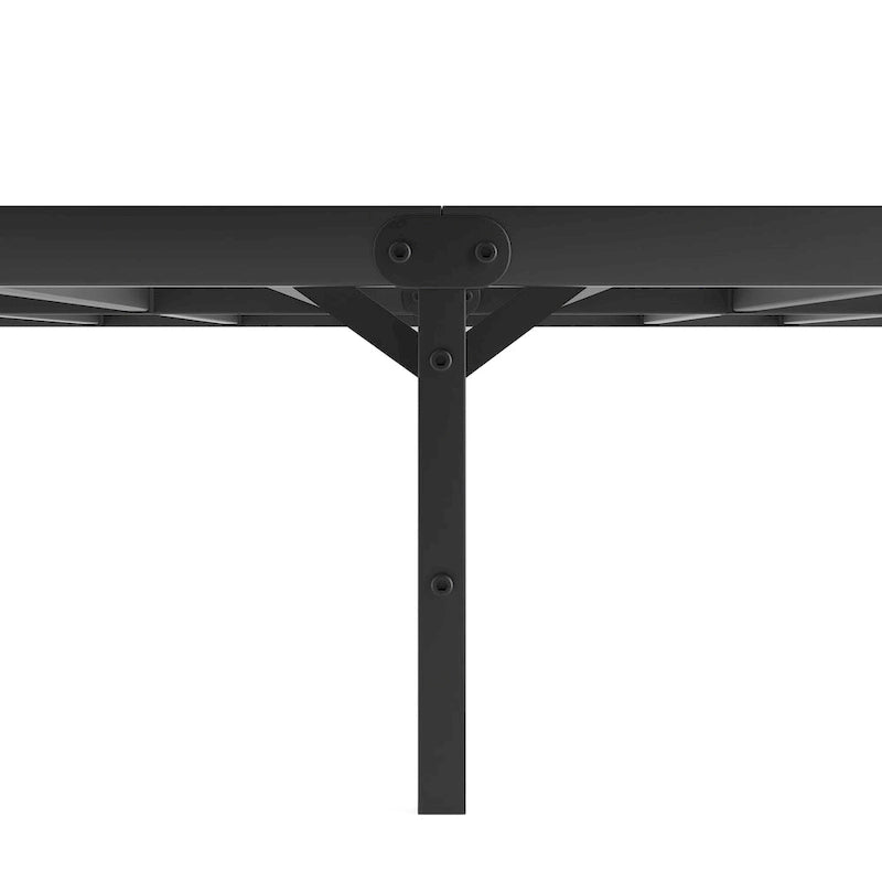 Estructura de cama plataforma de metal negro con cabecero - King, 1 persona