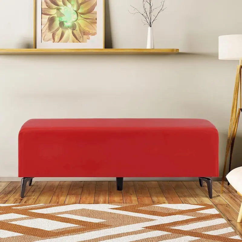 Banco de espera de piel sintética – Negro / Blanco crema / Rojo / Gris oscuro, 1 asiento