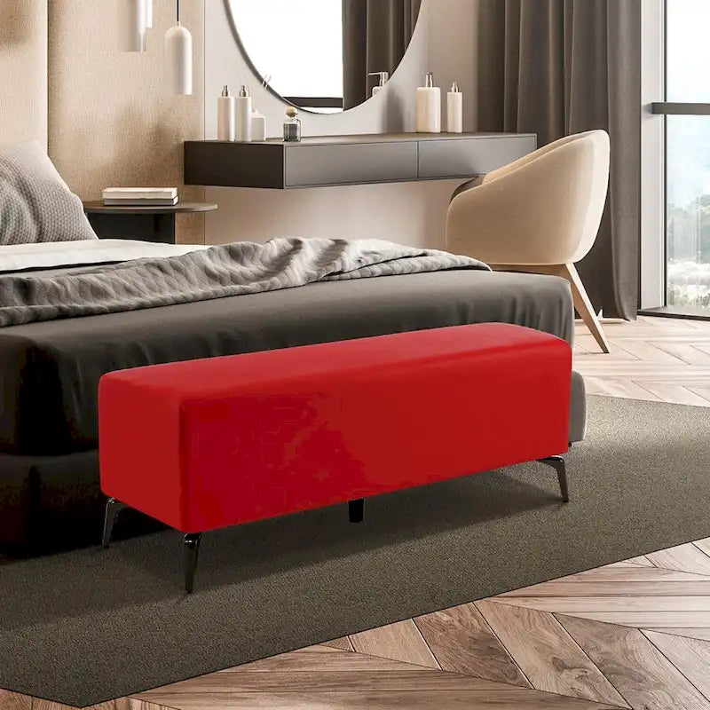 Banco de espera de piel sintética – Negro / Blanco crema / Rojo / Gris oscuro, 1 asiento