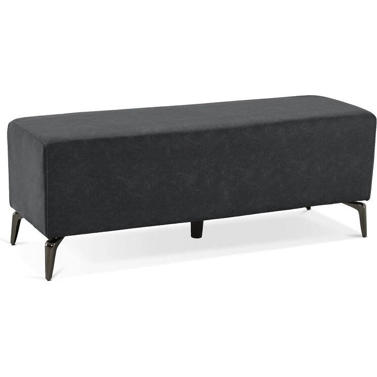 Banco de espera de piel sintética – Negro / Blanco crema / Rojo / Gris oscuro, 1 asiento
