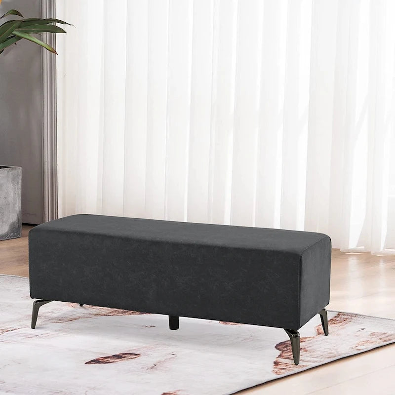 Banco de espera de piel sintética – Negro / Blanco crema / Rojo / Gris oscuro, 1 asiento