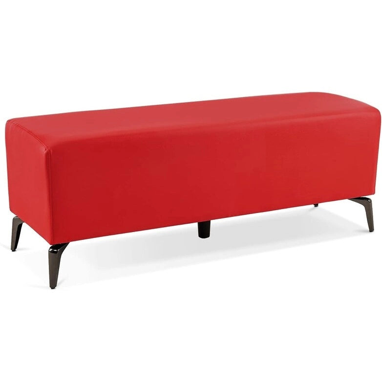 Banco de espera de piel sintética – Negro / Blanco crema / Rojo / Gris oscuro, 1 asiento