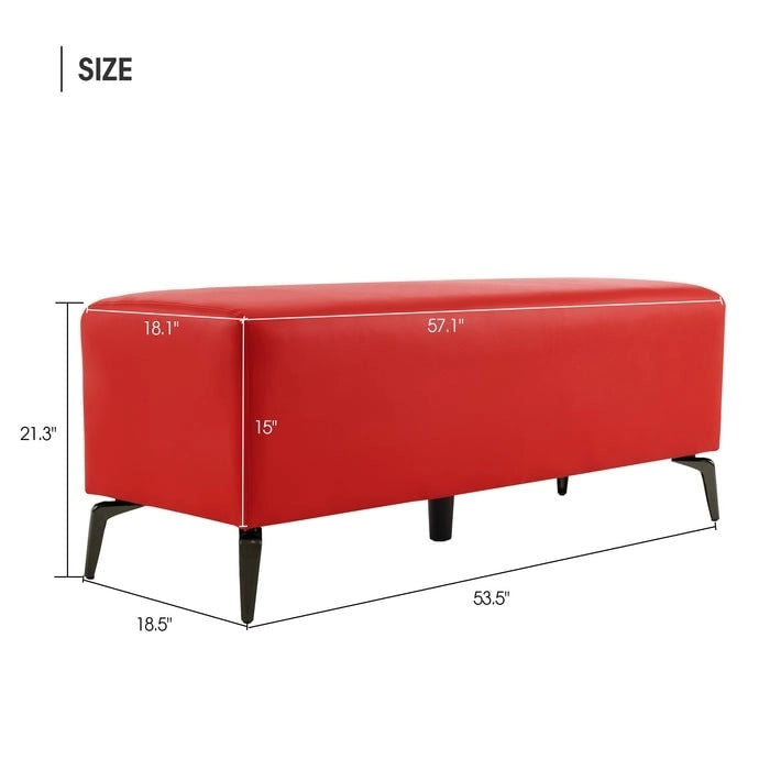 Banco de espera de piel sintética – Negro / Blanco crema / Rojo / Gris oscuro, 1 asiento