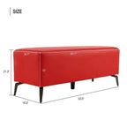 Banco de espera de piel sintética – Negro / Blanco crema / Rojo / Gris oscuro, 1 asiento