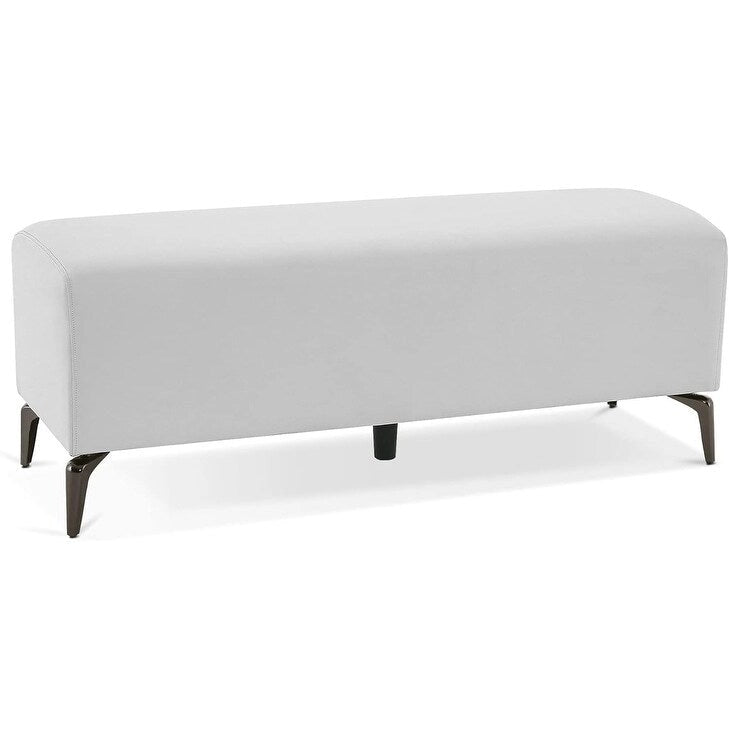 Banco de espera de piel sintética – Negro / Blanco crema / Rojo / Gris oscuro, 1 asiento