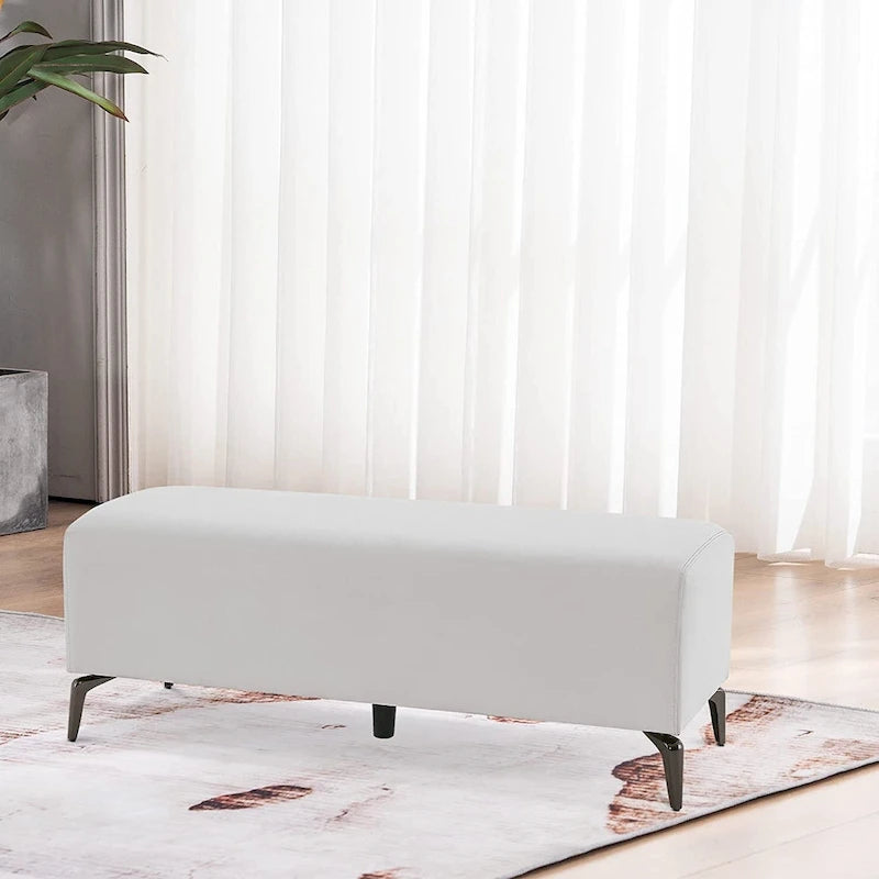 Banco de espera de piel sintética – Negro / Blanco crema / Rojo / Gris oscuro, 1 asiento