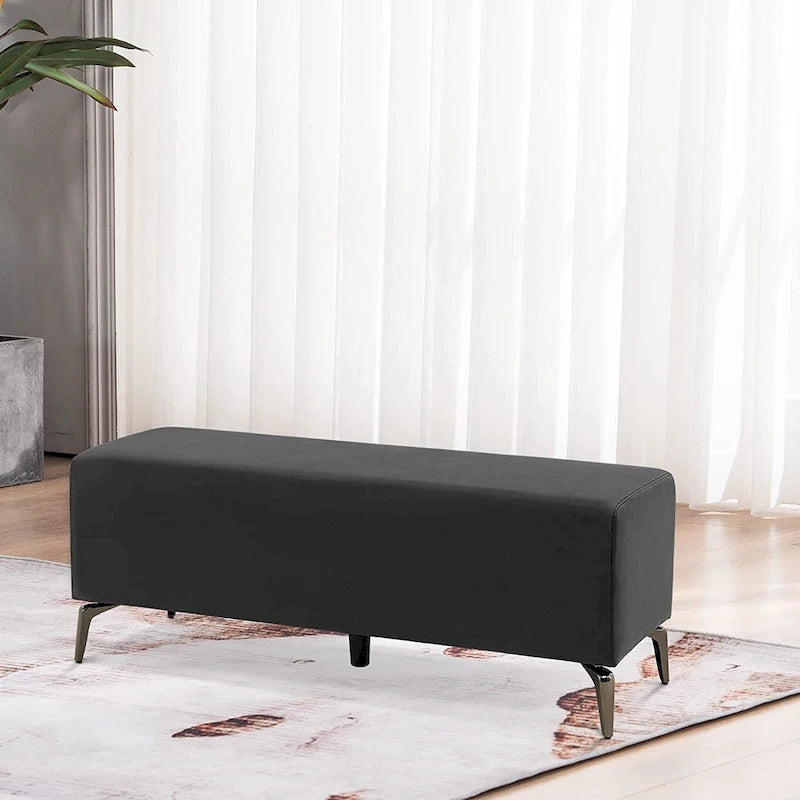 Banco de espera de piel sintética – Negro / Blanco crema / Rojo / Gris oscuro, 1 asiento