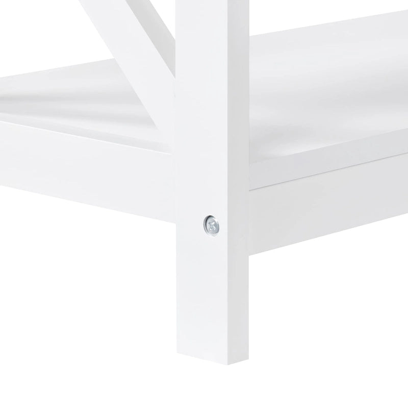 Mesa consola de 3 niveles con toma de corriente, blanca / gris / espresso / negra