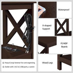 Mesa consola de 3 niveles con toma de corriente, blanca / gris / espresso / negra