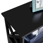 Mesa consola de 3 niveles con toma de corriente, blanca / gris / espresso / negra