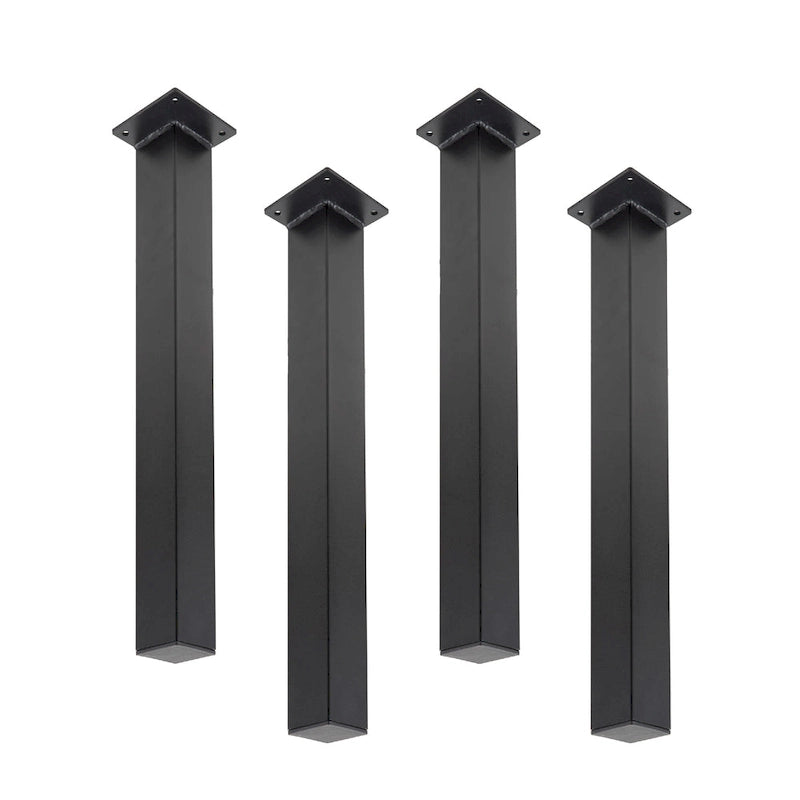 Patas de mesa industriales de acero negro mate, juego de 4