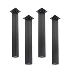 Patas de mesa industriales de acero negro mate, juego de 4