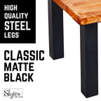 Patas de mesa industriales de acero negro mate, juego de 4