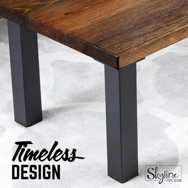 Patas de mesa industriales de acero negro mate, juego de 4