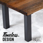 Patas de mesa industriales de acero negro mate, juego de 4