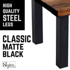 Patas de mesa industriales de acero negro mate, juego de 4
