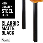 Patas de mesa industriales de acero negro mate, juego de 4
