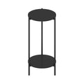 Mesa auxiliar redonda de 2 niveles con patas de metal – Negro / Blanco / Blanco y negro, para 1 persona