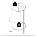 Mesa auxiliar redonda de 2 niveles con patas de metal – Negro / Blanco / Blanco y negro, para 1 persona